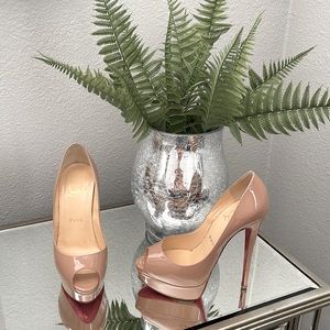 Louboutin Lady Peep 150 Patent Toe Platform